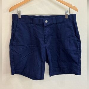 Fabletics Men's Navy Flat-Front Performance Shorts Size 33